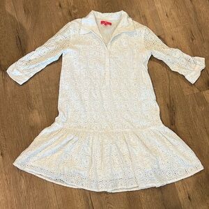 Elaine Turner White Peplum Dress